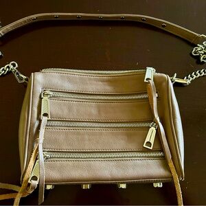 Rebecca Minkoff tan small zippered crossbody or shoulder bag